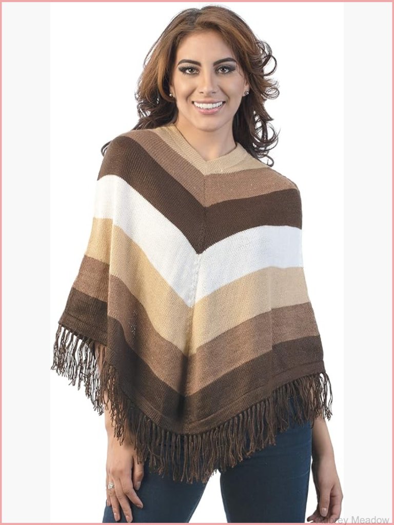 Alpaca Wool Poncho - Warm Handmade Winter Wrap